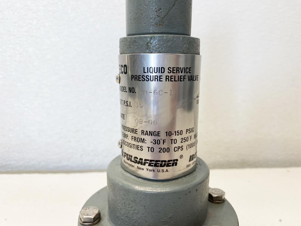 PULSAFEEDER ECO 3/4" NPT Liquid Service Pressure Relief Valve VR-6C-1